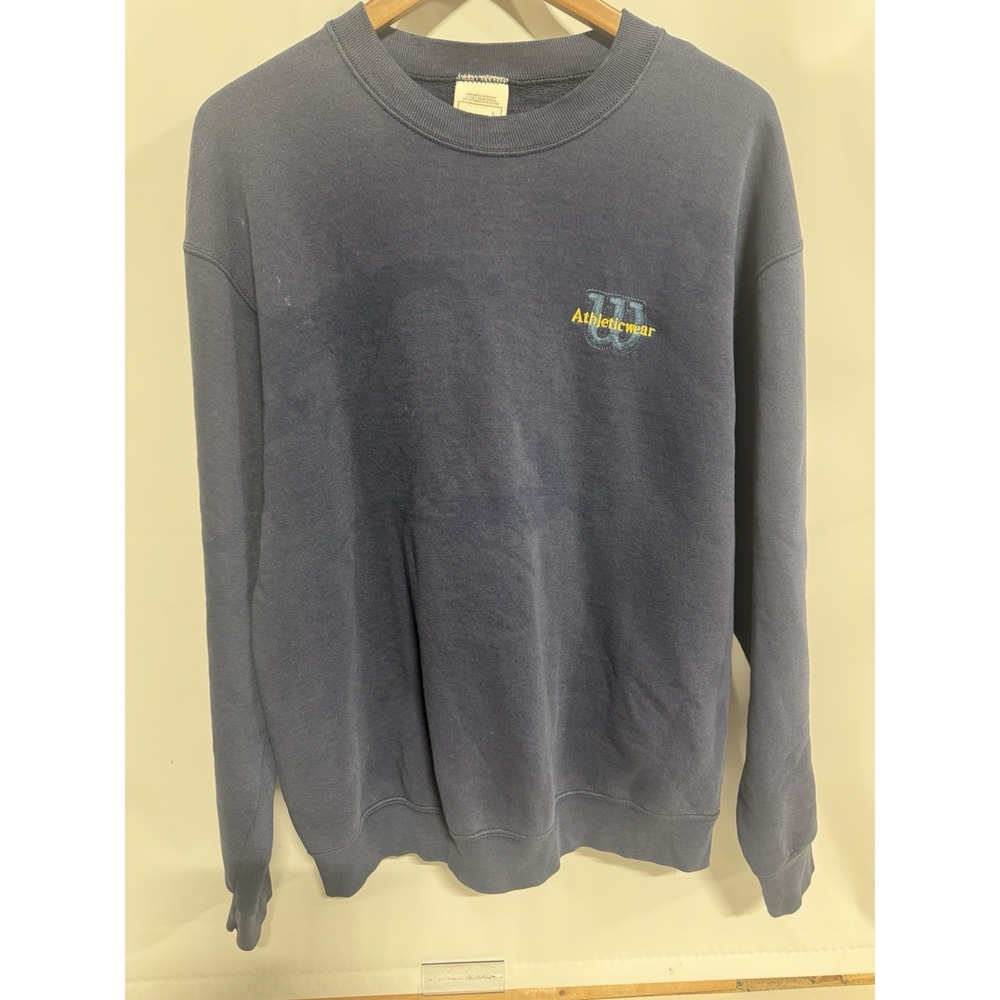 VTG 80s 90s Men's Blue Embroidered Wilson Athleticwear Crewneck Sweatshirt Sz L